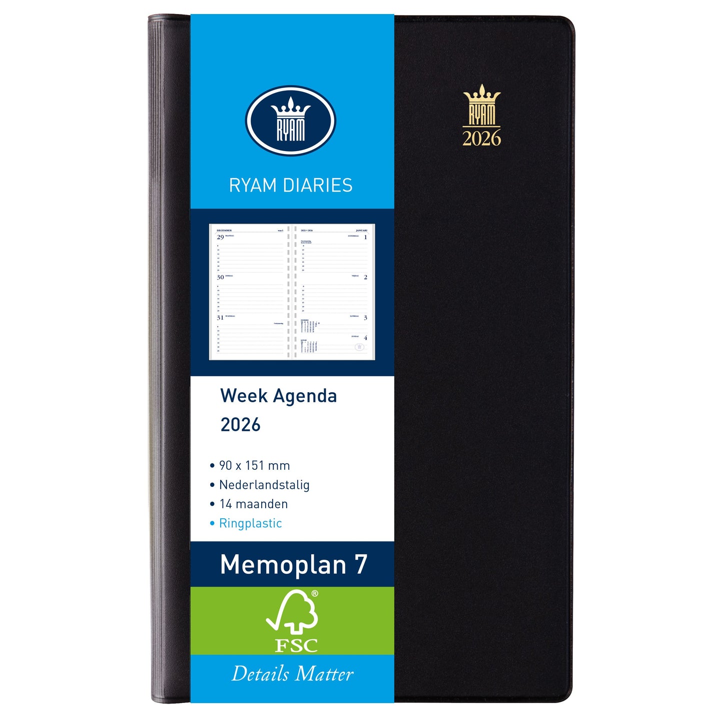 Ryam - Agenda 2027 memoplan 7 suprema 7d/2p zwart