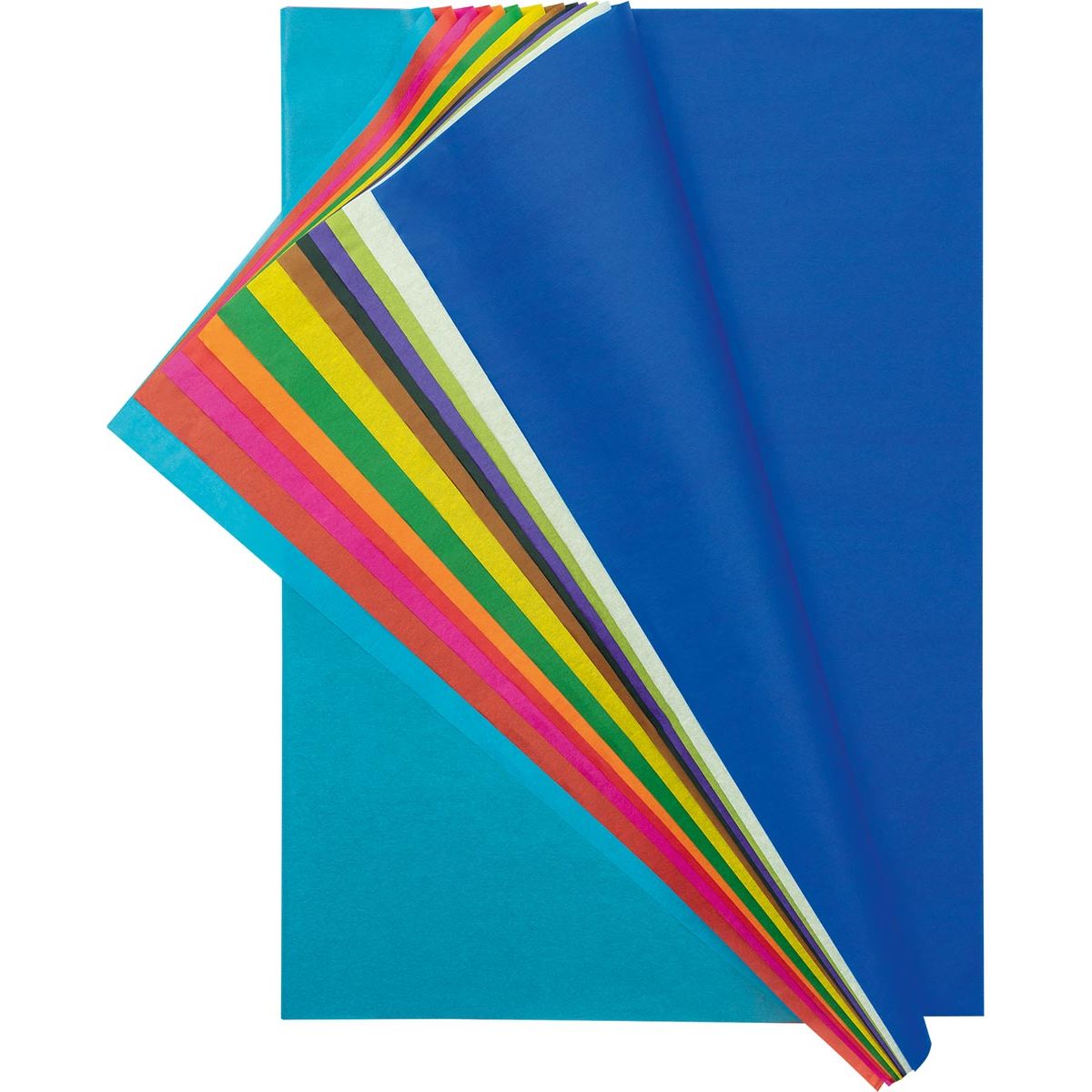 Folia - zijdepapier geassorteerde kleuren: donkerblauw, wit, lichtgroen, paars, zwart, bruin, geel, groe...