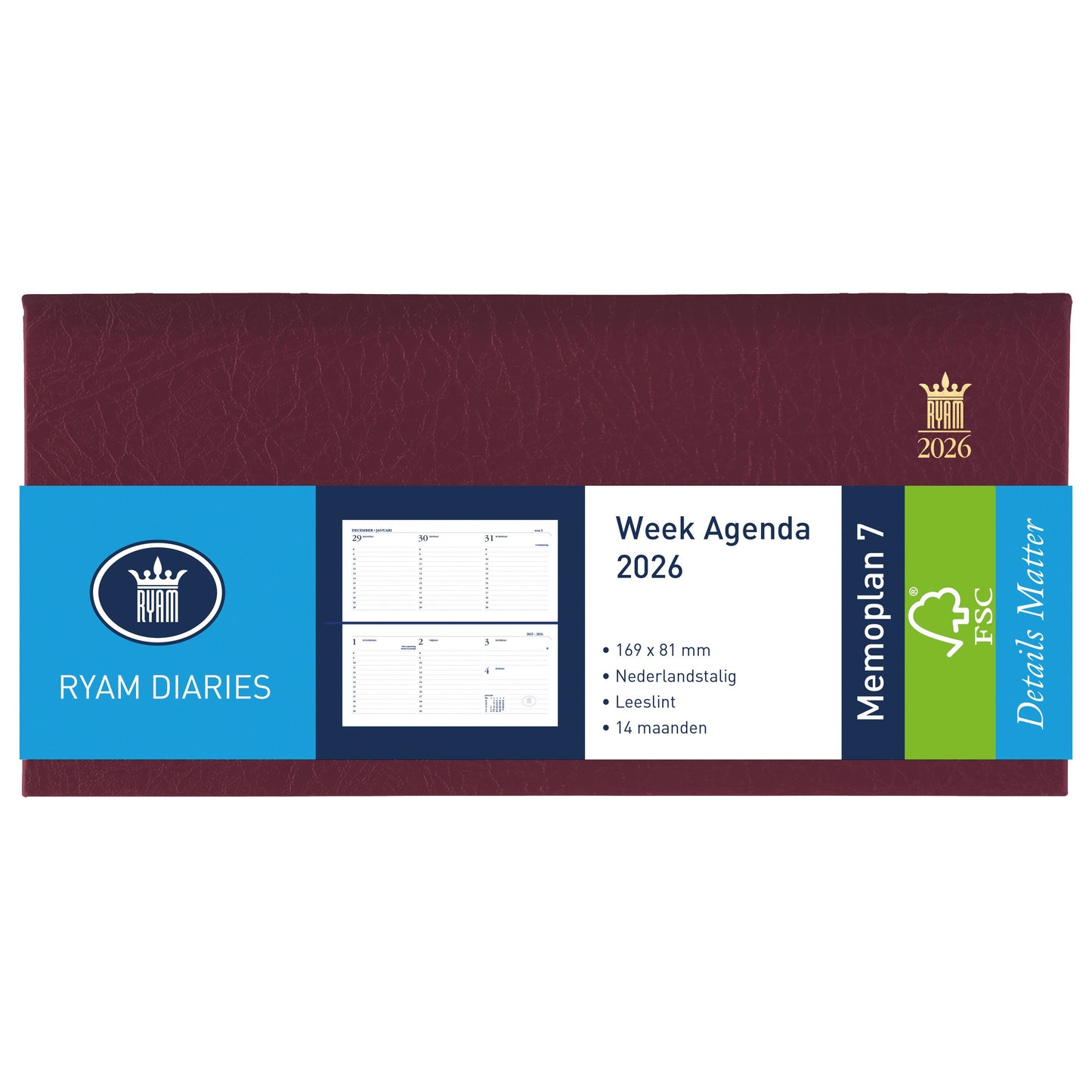 Ryam - Agenda 2026 memo plan 7 mundior 7d/2p negro