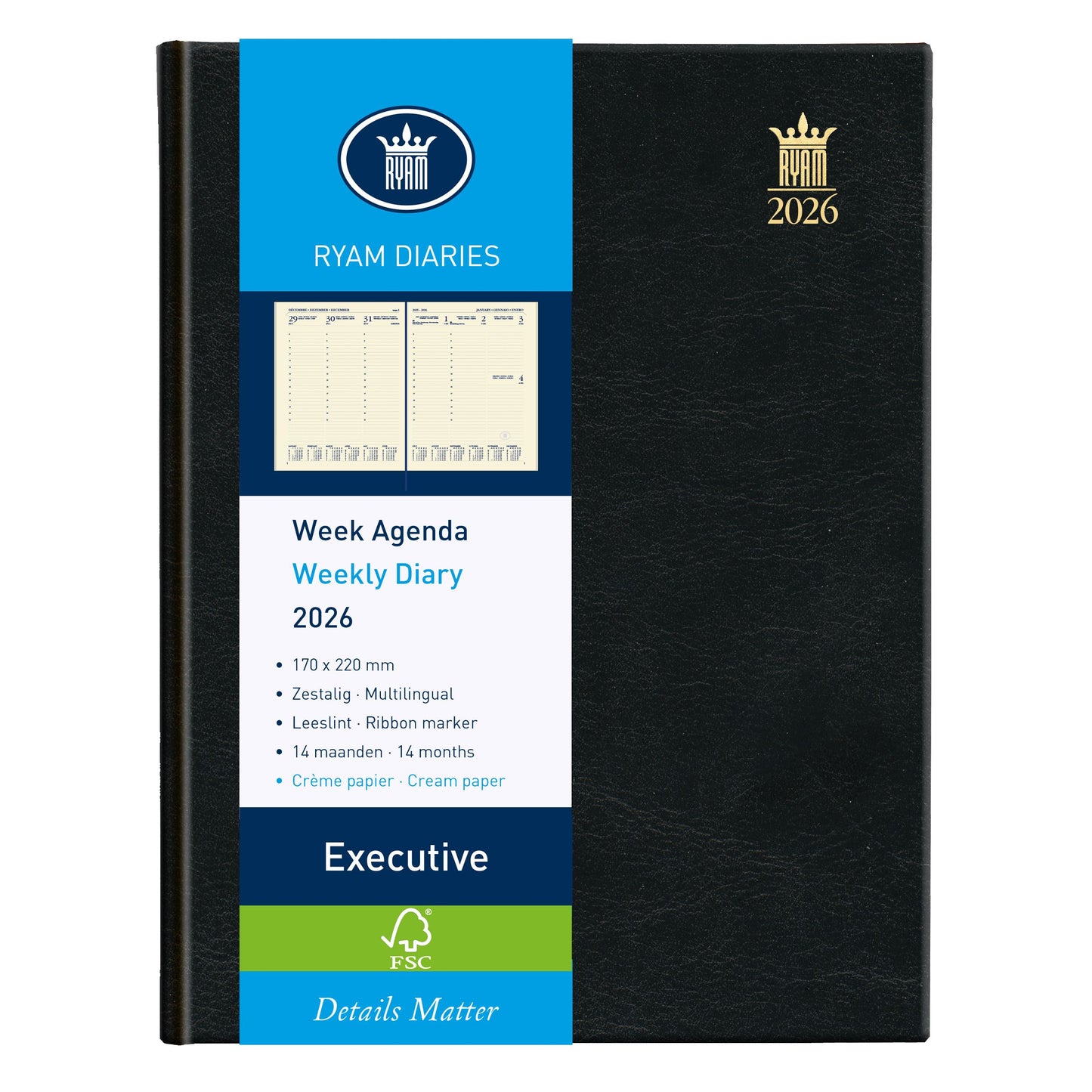 Ryam - Agenda 2027 executive mundior 7d/2 zwart