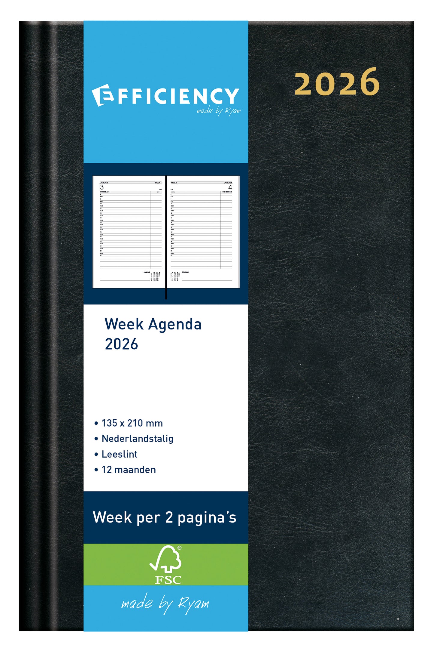 Ryam - Agenda 2026 efficienza baladek 7d/2p nero