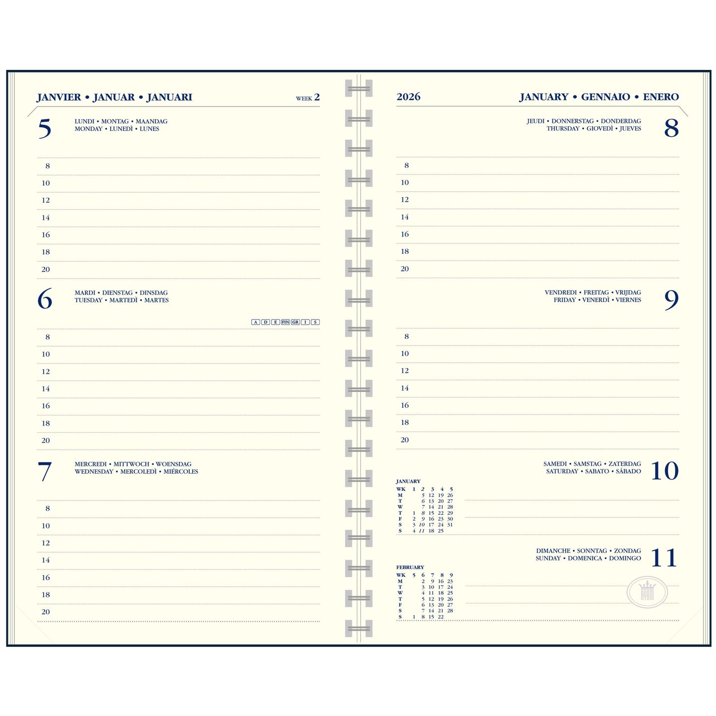 Ryam - Agenda filling 2026 Memo plan 7 7 days/2 pages