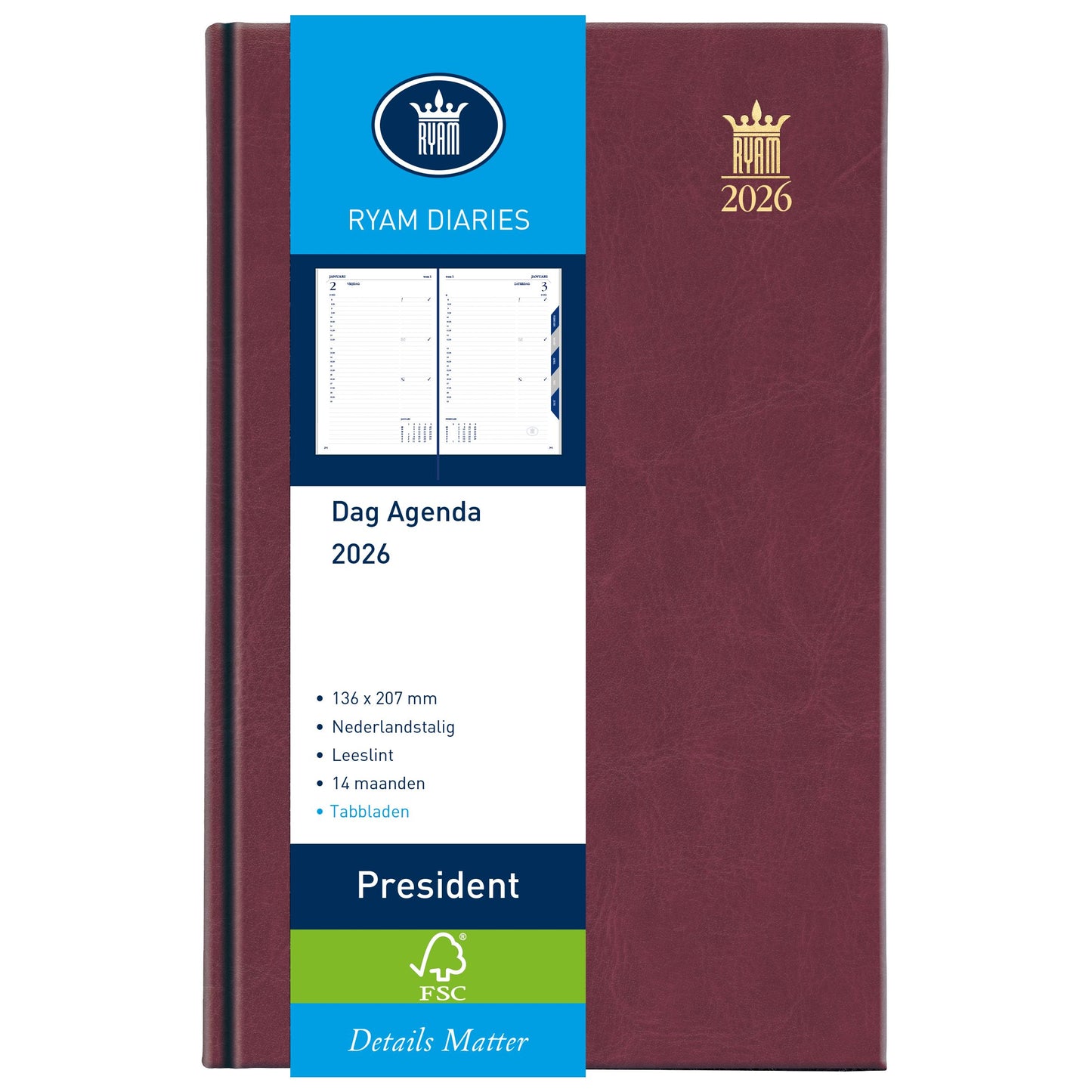 Ryam - Agenda 2026 presidente mundior 1d/1p burdeos