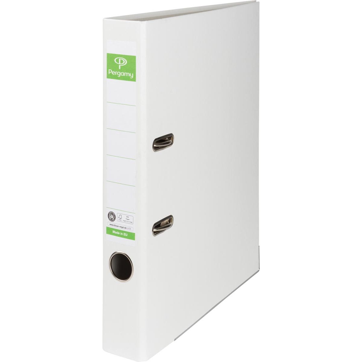 Pergamy - carpeta, para pies A4, de papel Recycolor, lomo de 5 cm, blanco