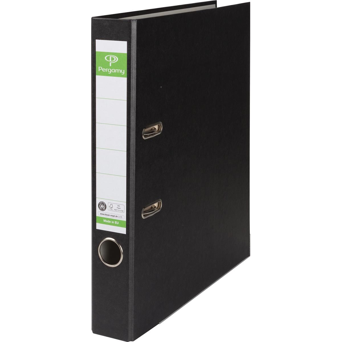 Pergamy - Ordner, für ft A4, aus Recycolor-Papier, Rücken 5 cm, schwarz