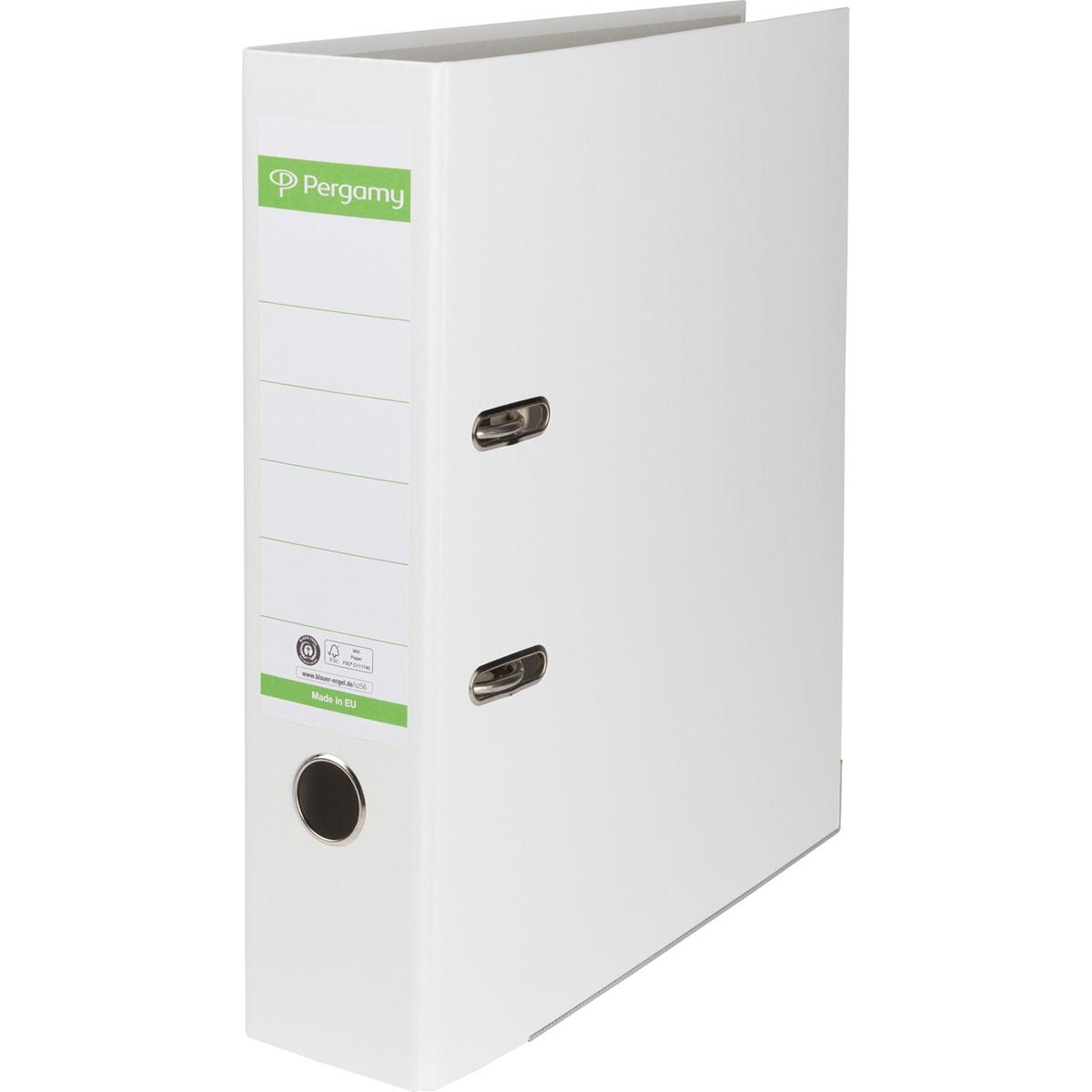 Pergamy - Ordner, für ft A4, aus Recycolor-Papier, Rücken 8 cm, weiß