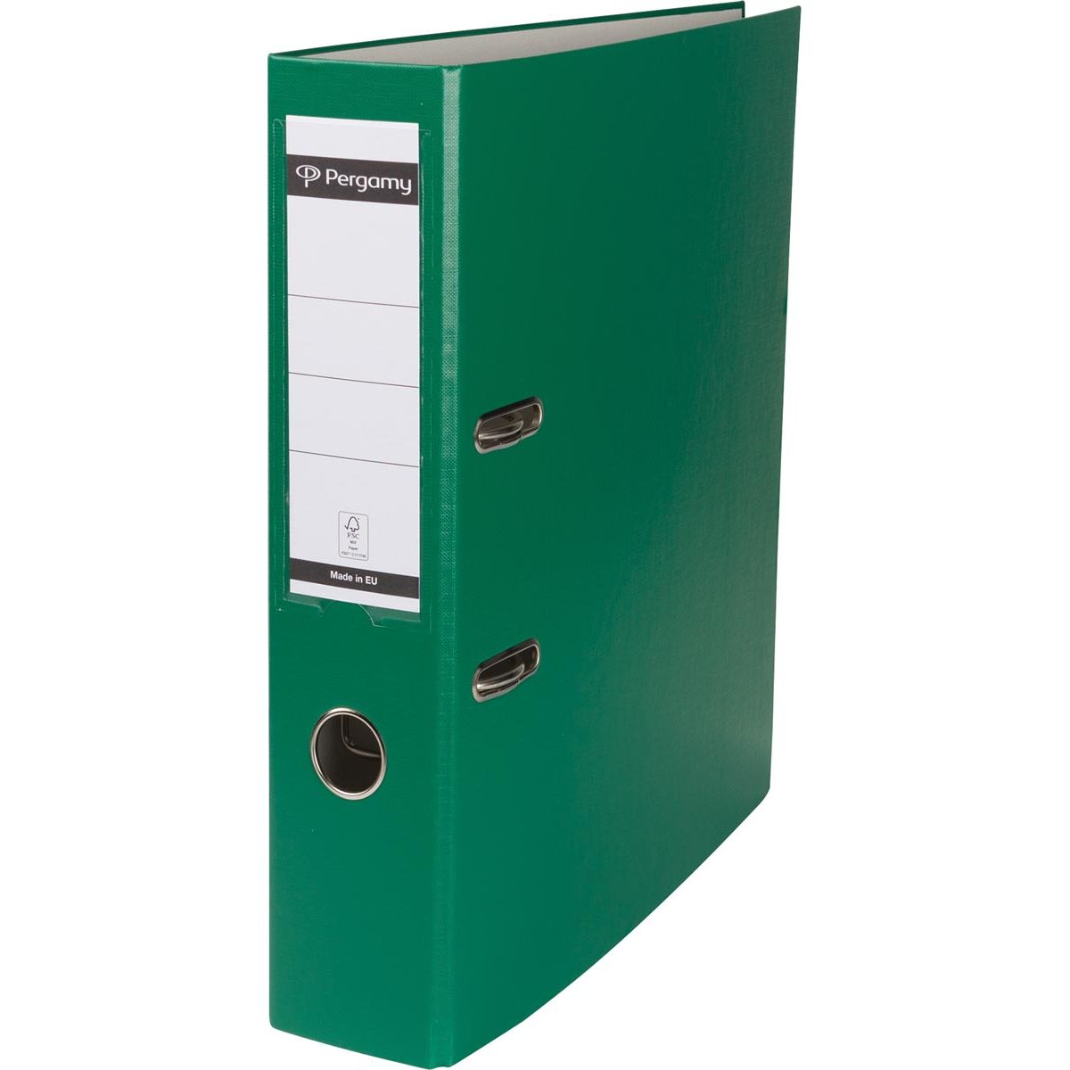 Pergamy - binder, for ft A4, made of PP and paper, without protective edge, spine of 7.5 cm, green