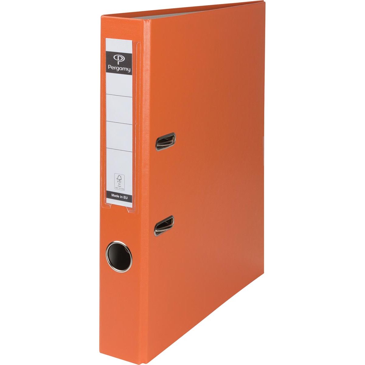 Pergamy - classeur, pour ft A4, en PP et papier, sans bord de protection, dos de 5 cm, orange