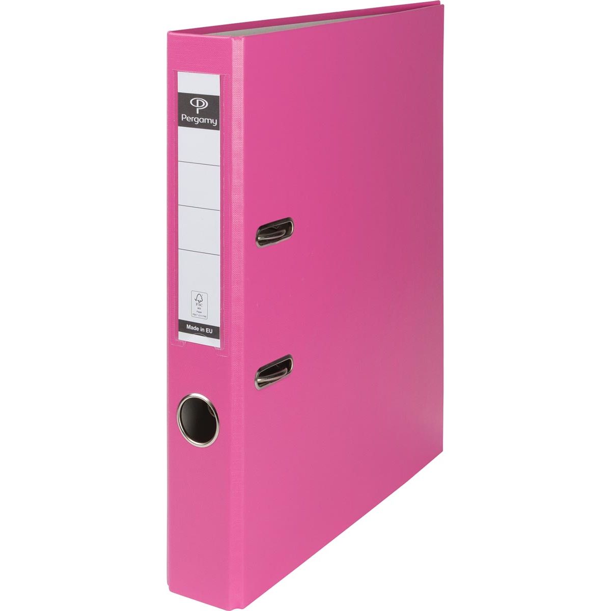 Pergamy - ordner, voor ft A4, uit PP en papier, zonder beschermrand, rug van 5 cm, roze