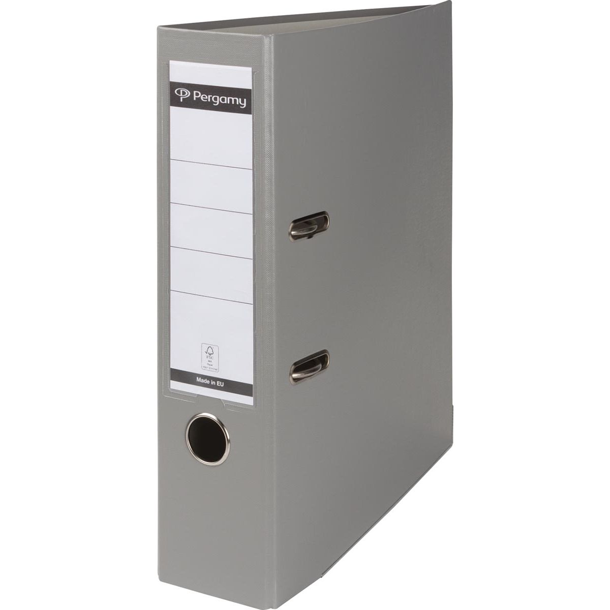 Pergamy - Ordner, für ft A4, aus PP und Papier, mit Schutzkante, Rücken 8 cm, grau