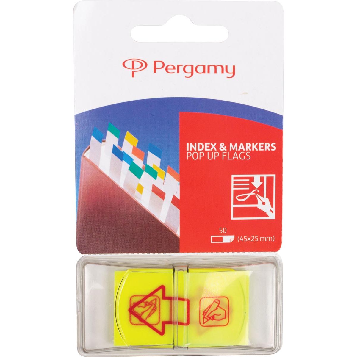 Pergamy - 'Pop up vlag' pijl 'sign here', ft 45 x 25 mm, 50 vel