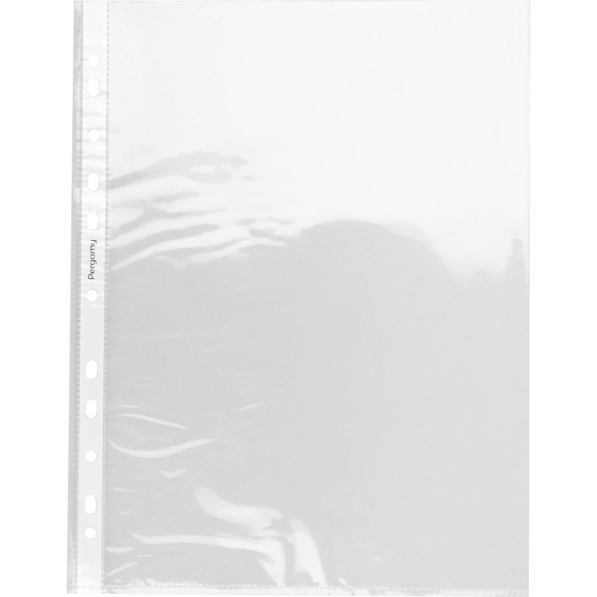 Pergamy - perforated show bag, ft A4, 11-hole perforation, crystal clear PP of 60 micron, pack of 100 pieces
