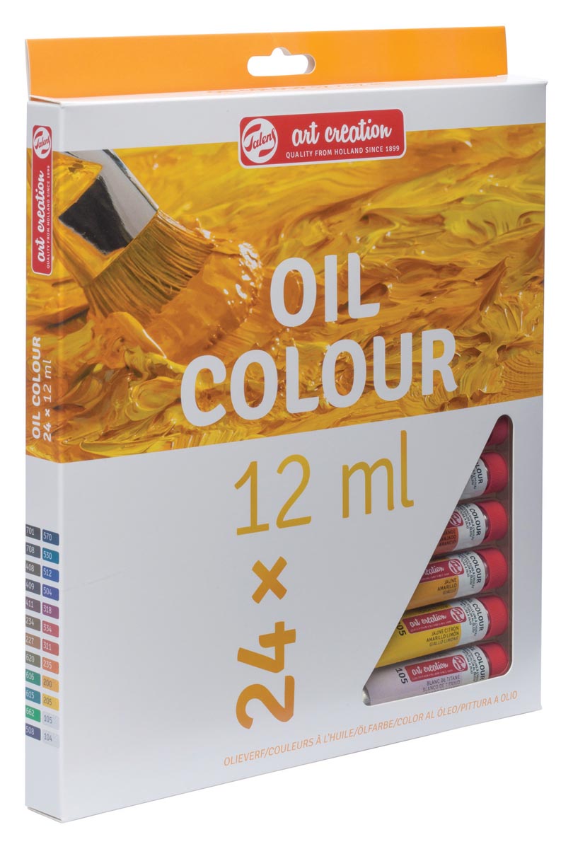 Talens Art Creation - Pintura al óleo Art Creation tubo de 12 ml, juego de 24 tubos en colores surtidos