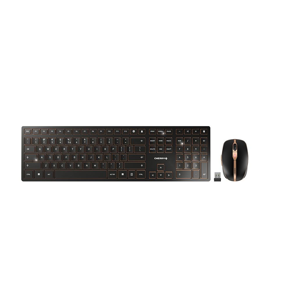 CHERRY - DW 9100 SLIM toetsenbord Inclusief muis Universeel RF-draadloos + Bluetooth QWERTY Amerikaans Engels Zwart