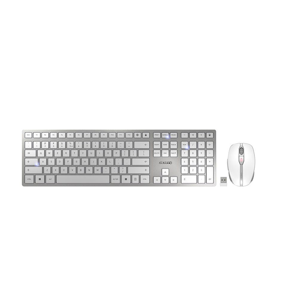 CHERRY - DW 9100 SLIM toetsenbord Inclusief muis Universeel RF-draadloos + Bluetooth QWERTY Amerikaans Engels Zilver