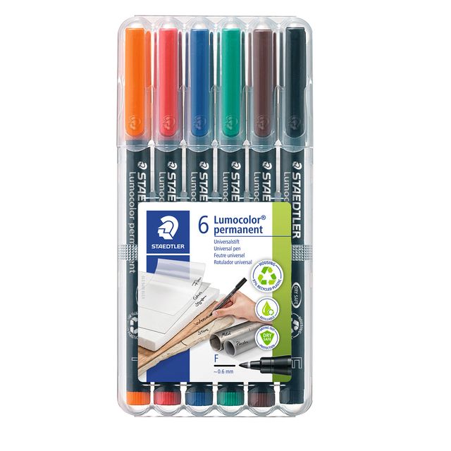 Staedtler - Rotulador Lumocolor 318 permanente F juego de 6 piezas surtido