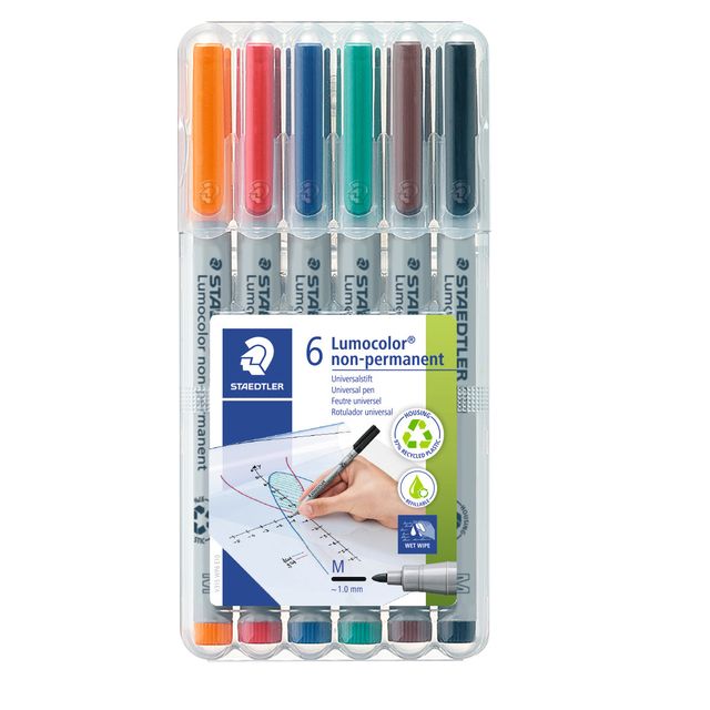 Staedtler - Rotulador Lumocolor 315 no permanente M juego de 6 piezas surtido