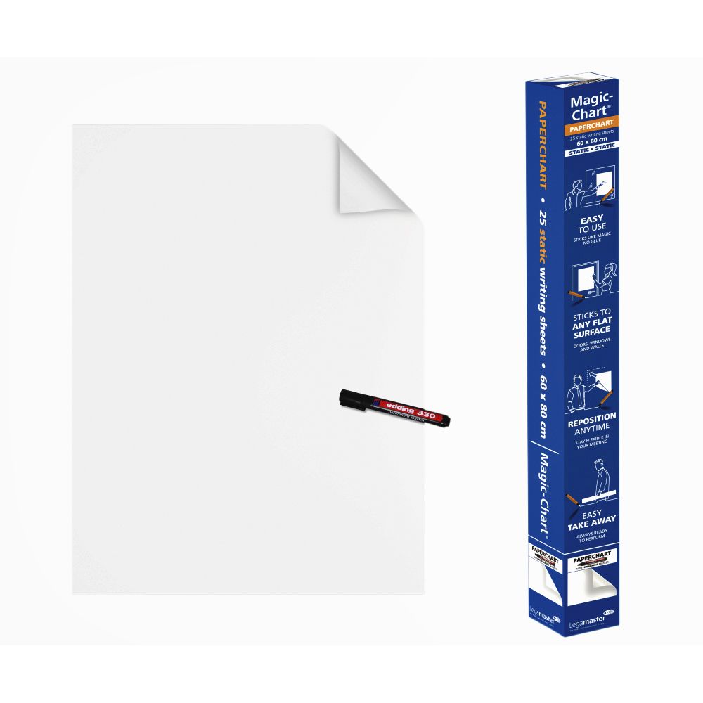 Legamaster - Magic-Chart Paperchart foil 60x80cm bianco 25 fogli
