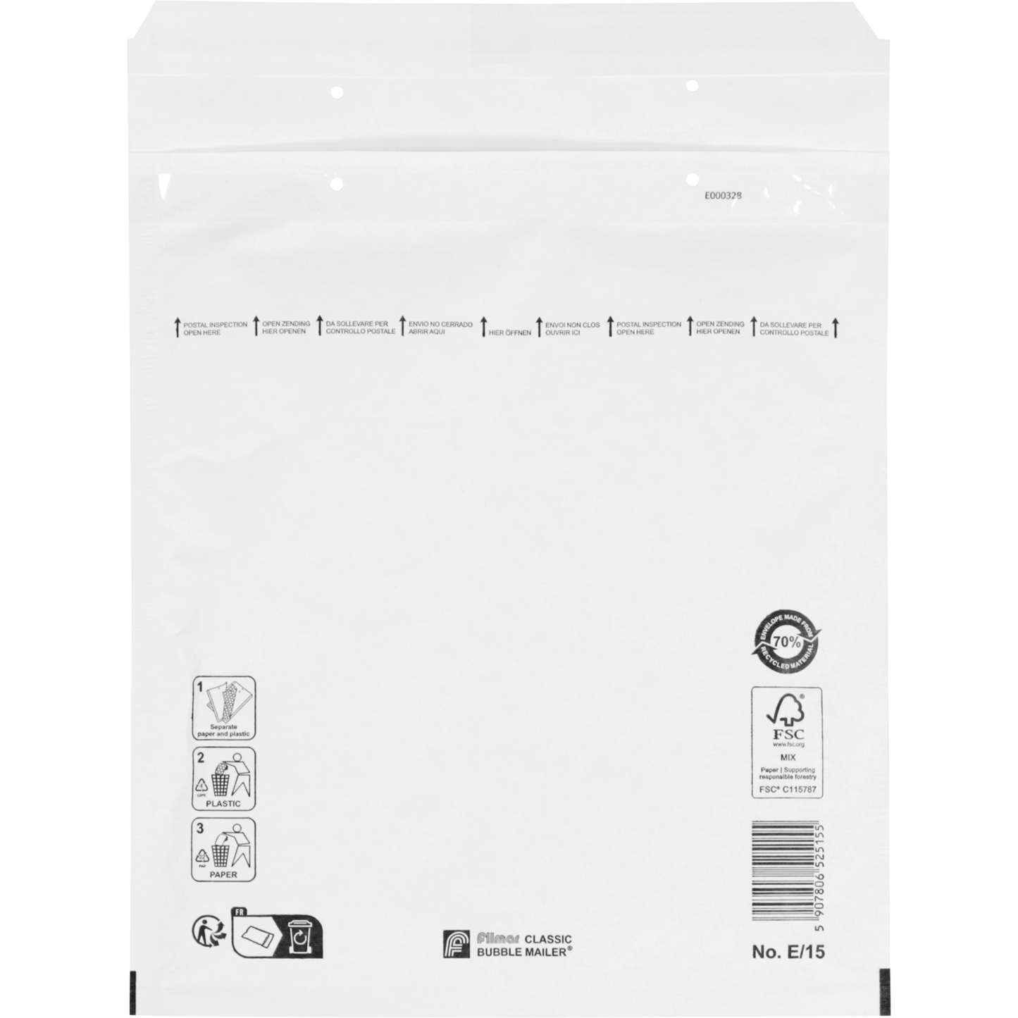 Klika - Umschlag | Luftpolsterumschlag | 265x220mm | E | Papier + PE | weiß | 100 Stück