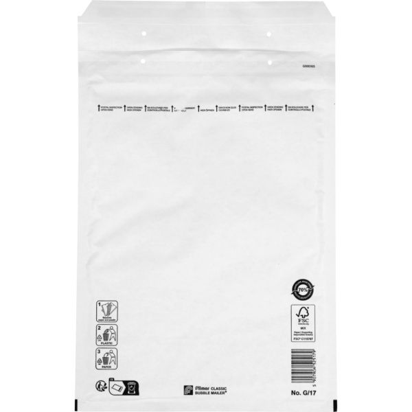 Klika - Busta | busta a bolle d'aria | 340x240mm | G | carta + PE | bianco | 100 pezzi