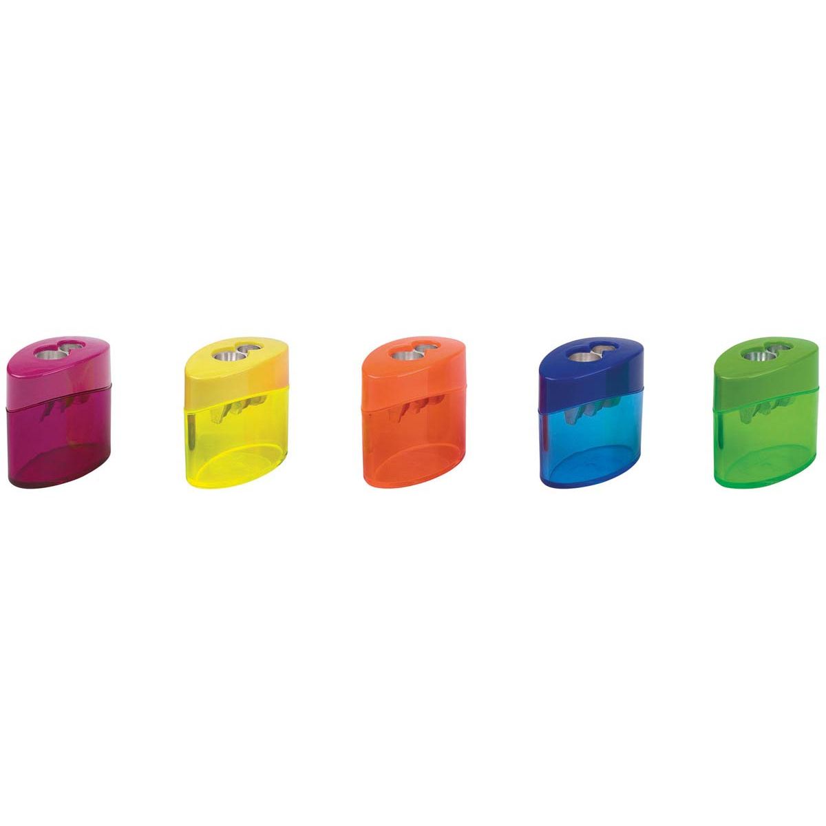 M+R - potloodslijper Elliptic Swing, 2 gaats, met reservoir, doos van 10 stuks, geassorteerde kleuren