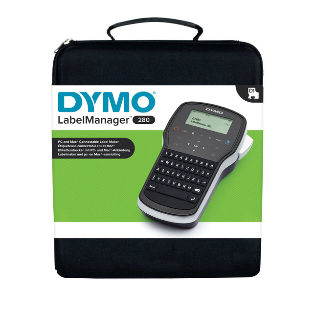 Dymo - Imprimante d'étiquettes LabelManager 280 portable qwerty 12mm noir en étui