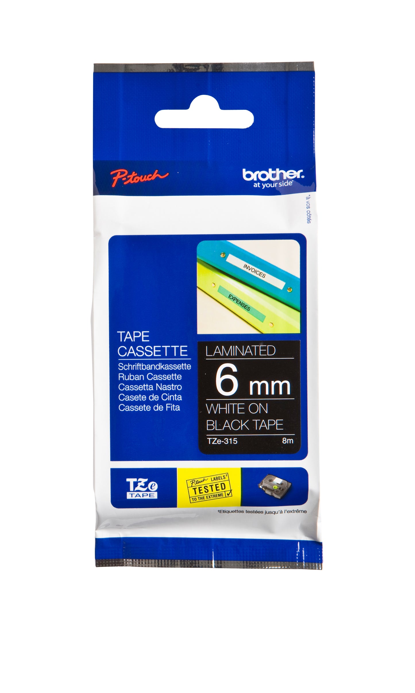 Brother - TZE315 labelprinter-e Wit op zwart TZe