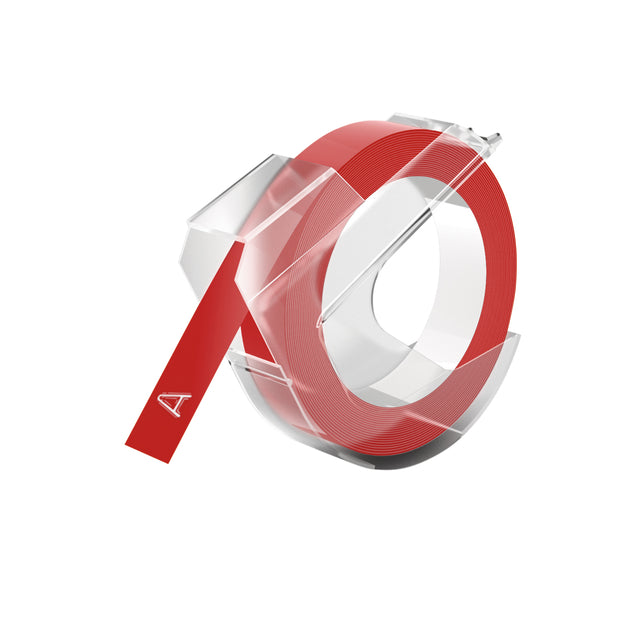 DYMO - Relief embossing vinyl 9mm white on red