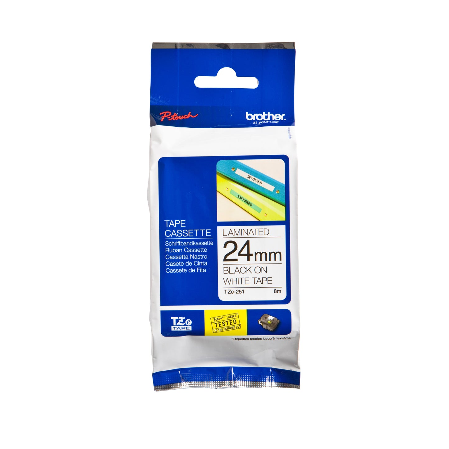 Brother - Labele P-touch TZe-251 Standard 24 mm Schwarz auf Weiß