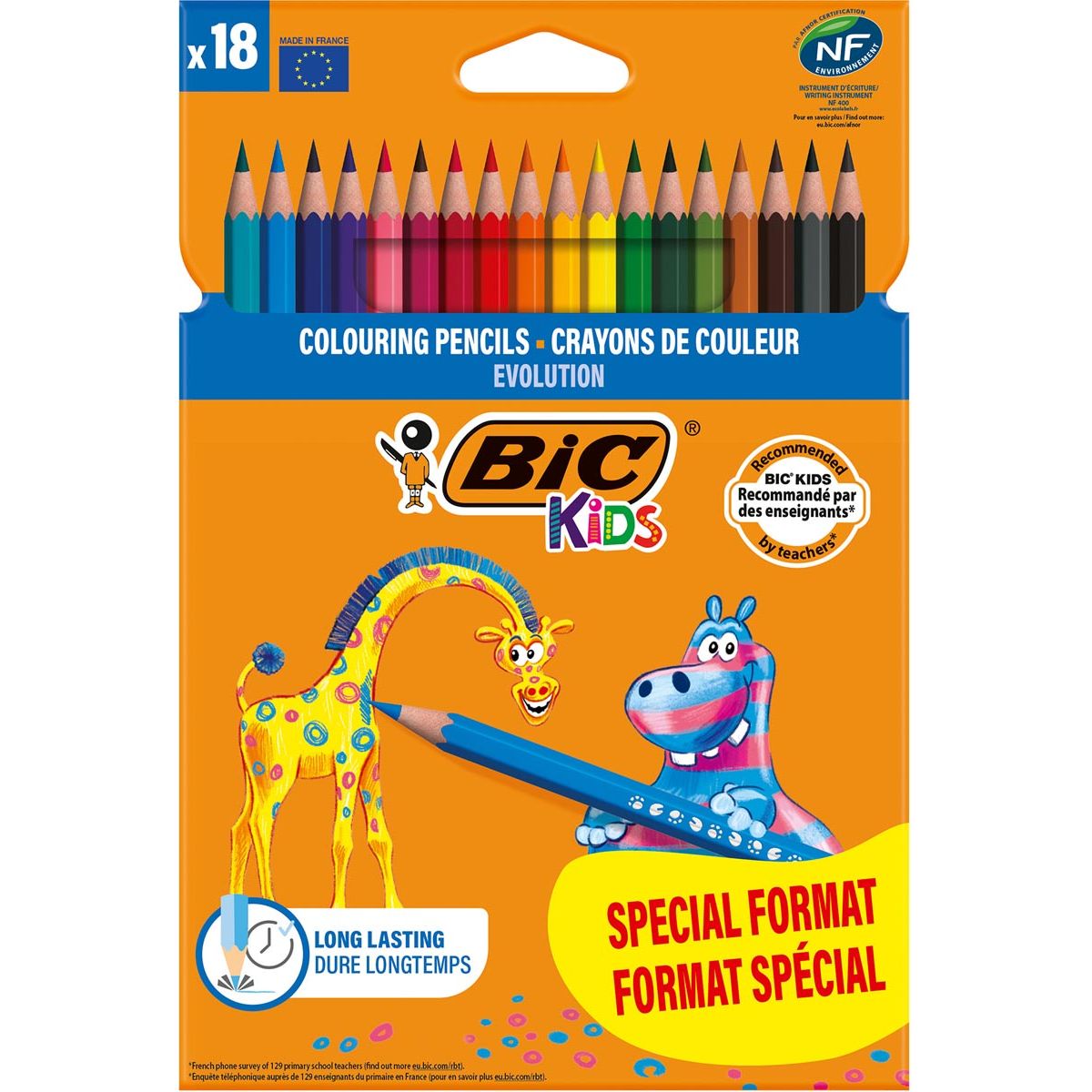 Bic Kids - Kids kleurpotlood Evolution, blister van 14 + 4 gratis