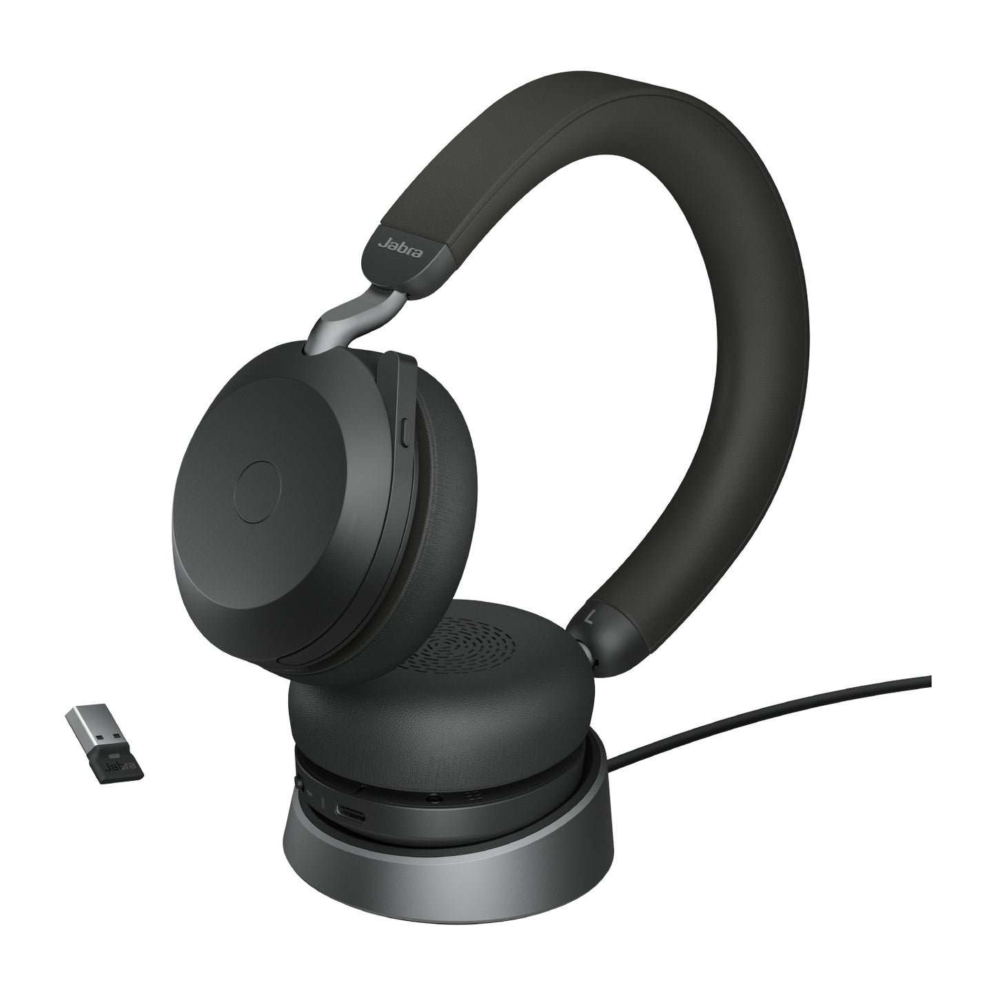 JABRA - Evolve2 75 Headset Bedraad en draadloos Hoofdband Kantoor/callcenter Bluetooth Oplaadhouder Zwart