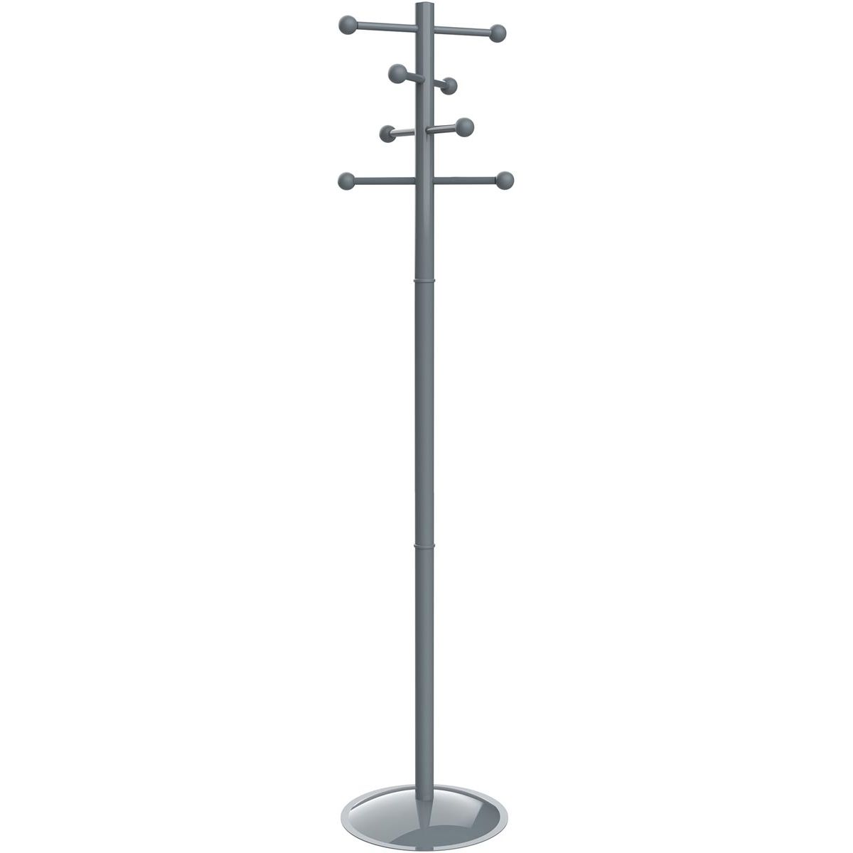 Maul - kapstok Saphir Lite, uit metaal, hoogte 171 cm, 8 ophanghaken, grijs RAL7001