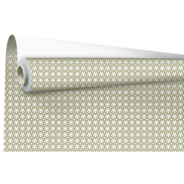 Papel de regalo 50 cm diseño Auténtico blanco/dorado