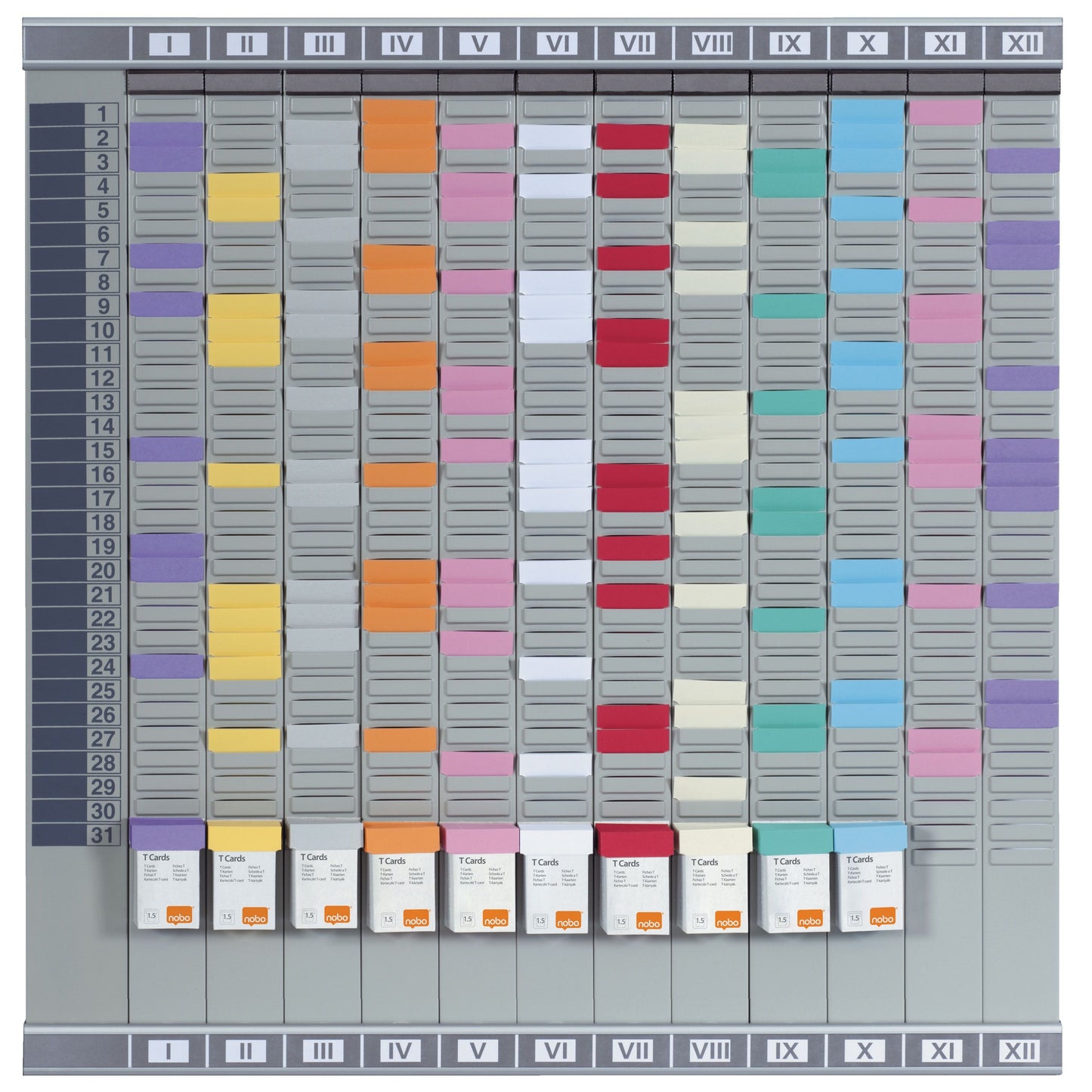 Nobo - T-kaart professionele planningsset 12 panelen met 32 sleuven
