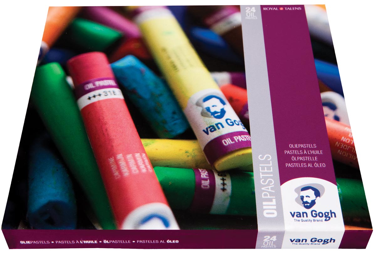 Van Gogh - oliepastel basisset, doos met 24 pastels