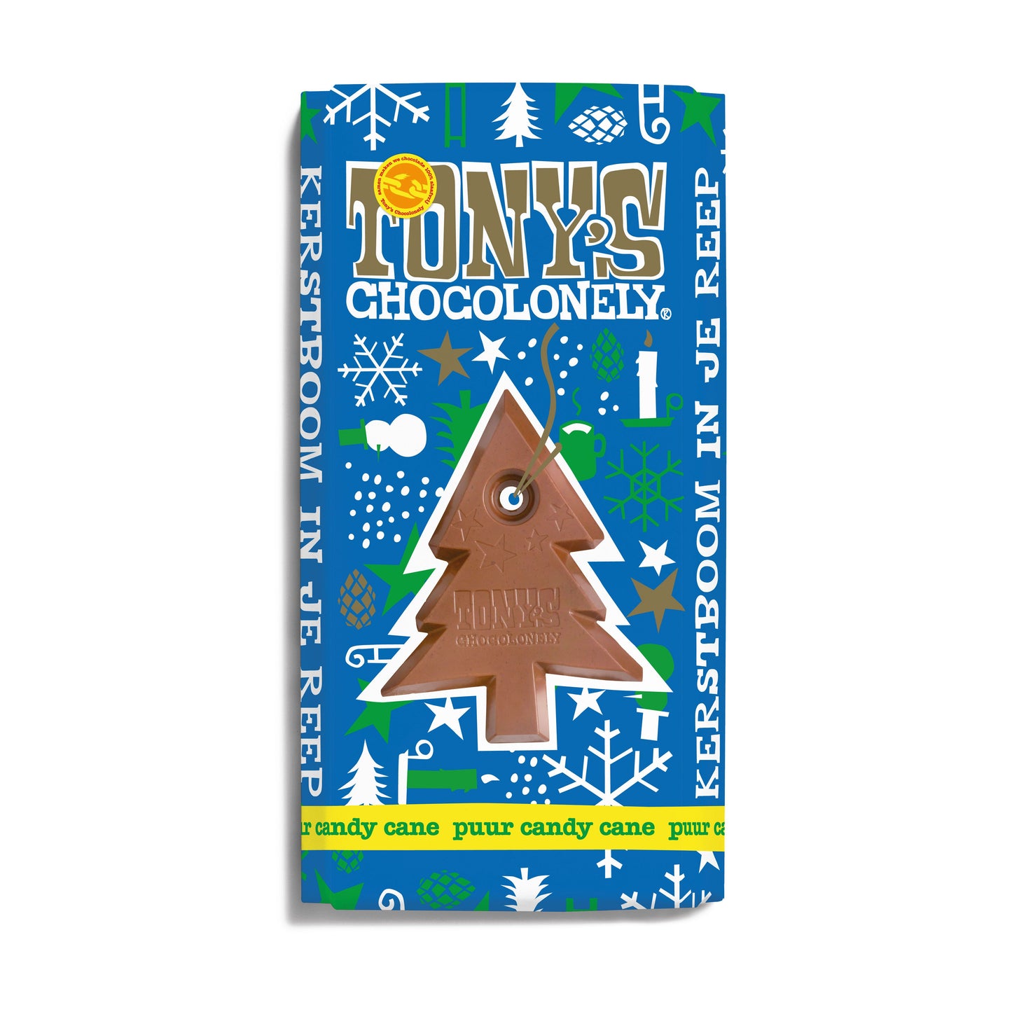 Tony's Chocolonely - Chocolade puur mint candy cane 180gr