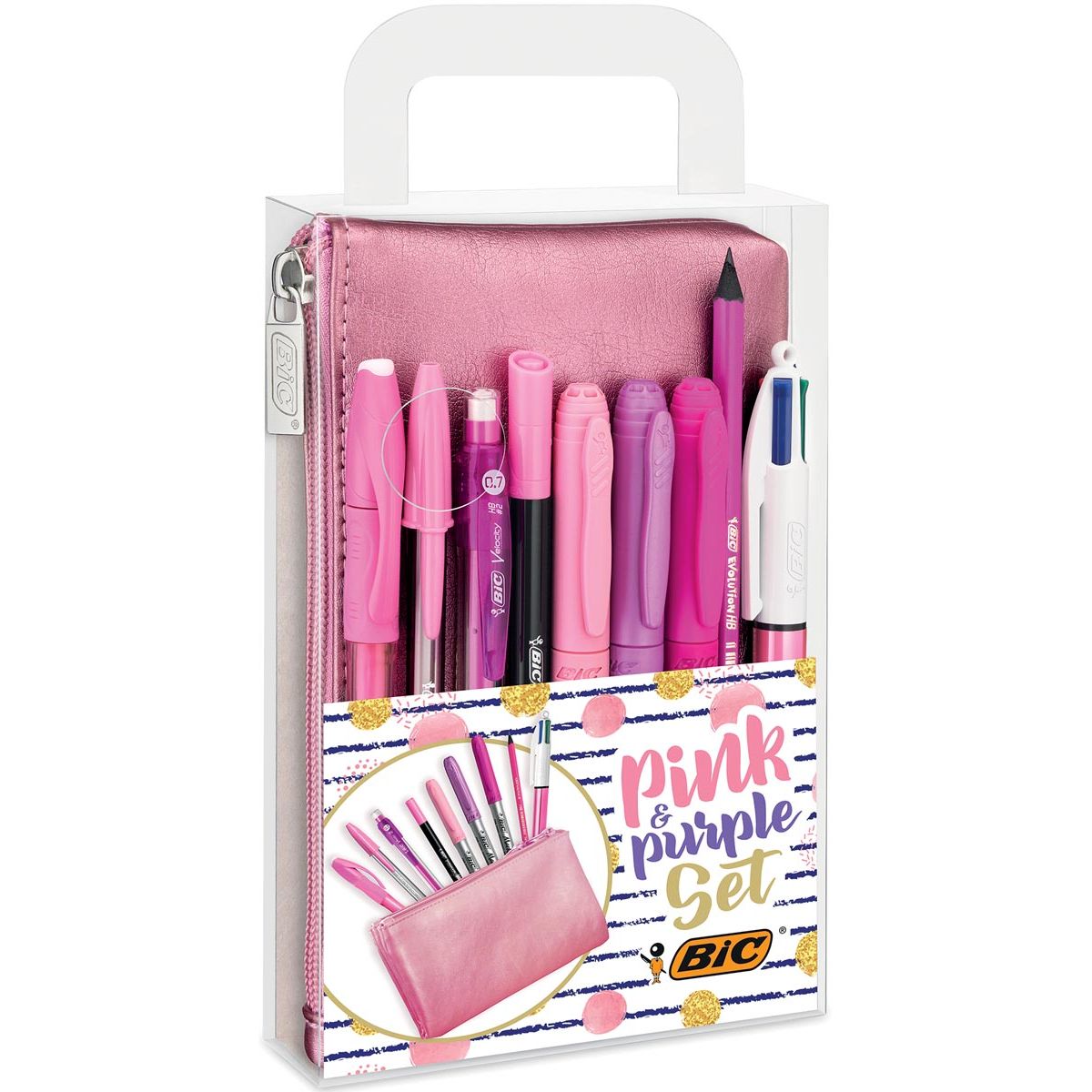 Bic - Pink Purple Schreibset 8-teilig