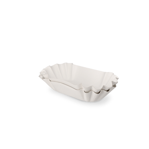 Klika - Plat en carton festonné 170x100x30mm blanc
