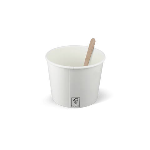 Klika - Ice cream cup 300ml Ø90mm 10oz cardboard white