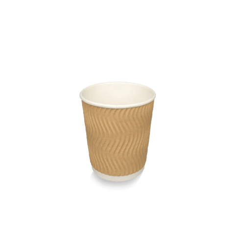 Klika - Kartonnen koffiebeker 230cc 8oz Ripple Kraft