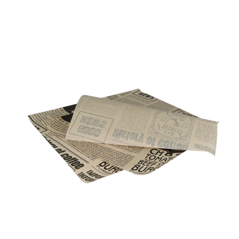 Klika - Greaseproof paper 33x38cm hamburger sheets newspaper brown