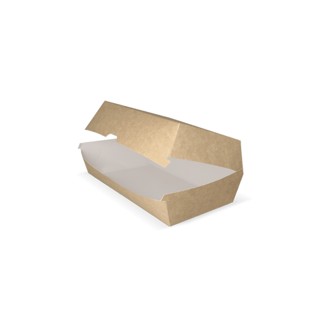 Klika - Hotdog box 20x10x8cm kraft/wit BIO