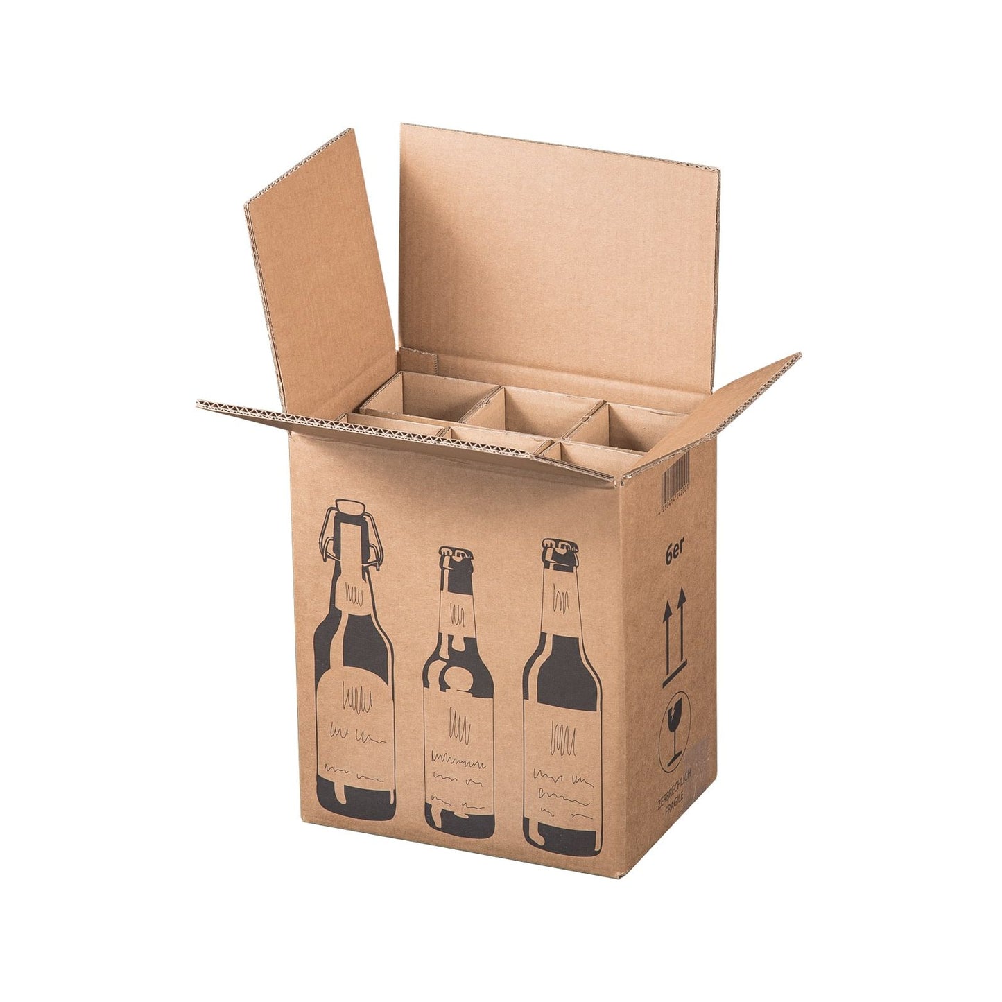 Klika - Flesverzenddoos voor 6 bierflessen 255 x 175 x 294 mm | 5 stuks