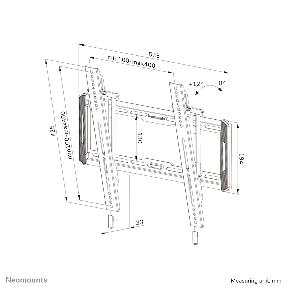 Neomounts - WL35-550BL14 TV-beugel wand 32-75 kantelbaar Easy Install