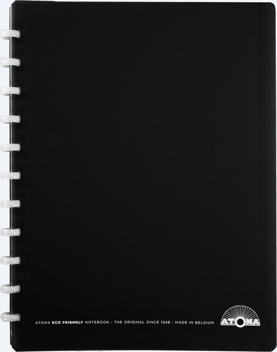 Atoma - Eco notebook, ft A4+, 120 pagine, a righe, con 6 schede e 5 buste espositive, assortiti