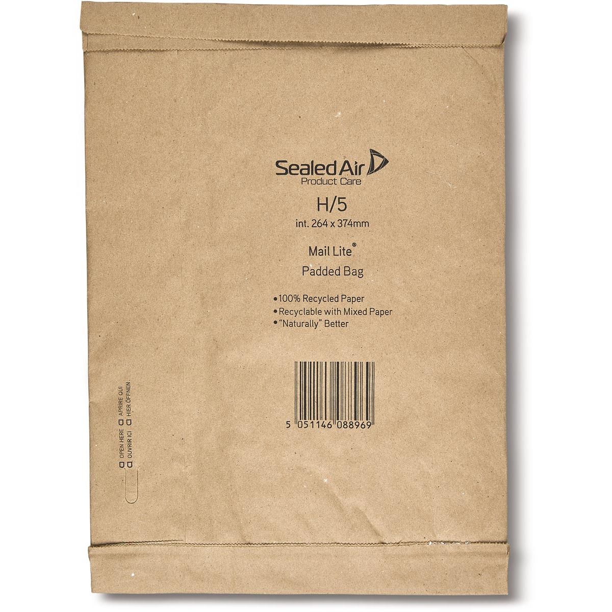 Mail Lite - Padded Bag envelopes, brown, H/5, 264 x 374 mm, box of 50