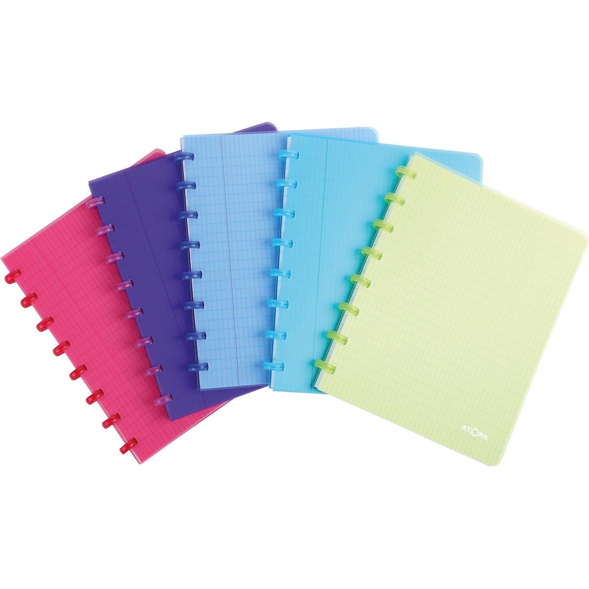 Atoma - Trendy schrift, ft A5, 144 bladzijden, PP, commercieel geruit, geassorteerde kleuren