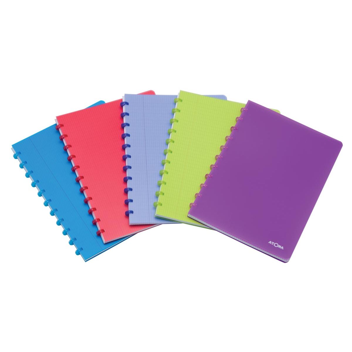 Atoma - Cuaderno Trendy, ft A4, 144 páginas, PP, rayado, colores surtidos