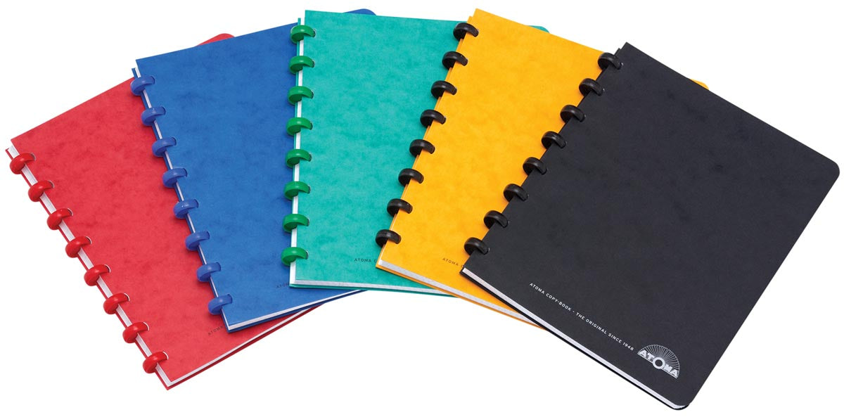 Atoma - Carnet classique, format A5, 100 pages, ligné, couleurs assorties