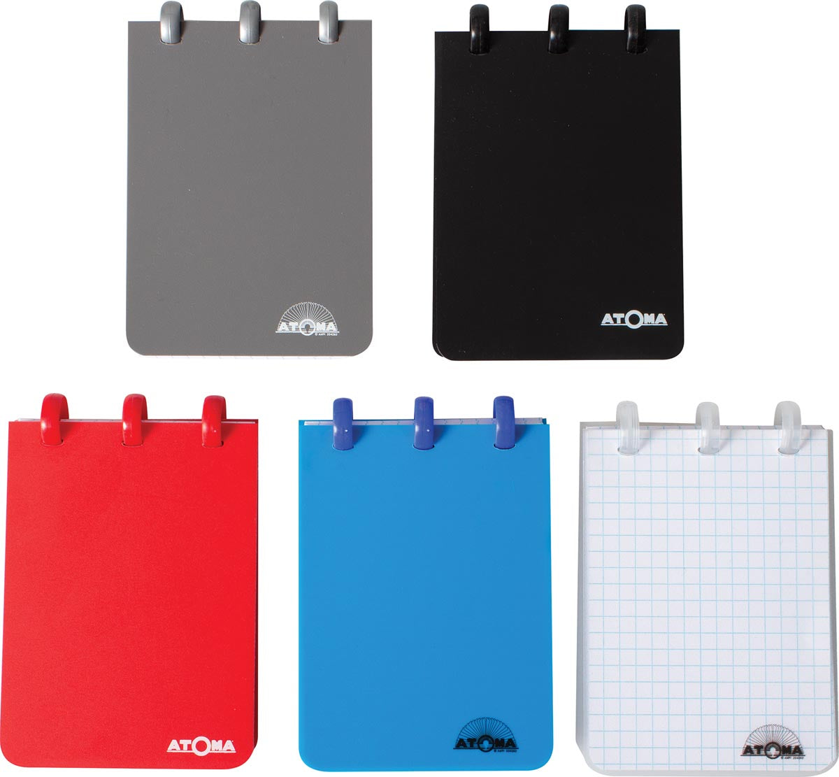 Atoma - Notizbuch ft A7, 120 Seiten, PP, kariert 5 mm, farbig sortiert
